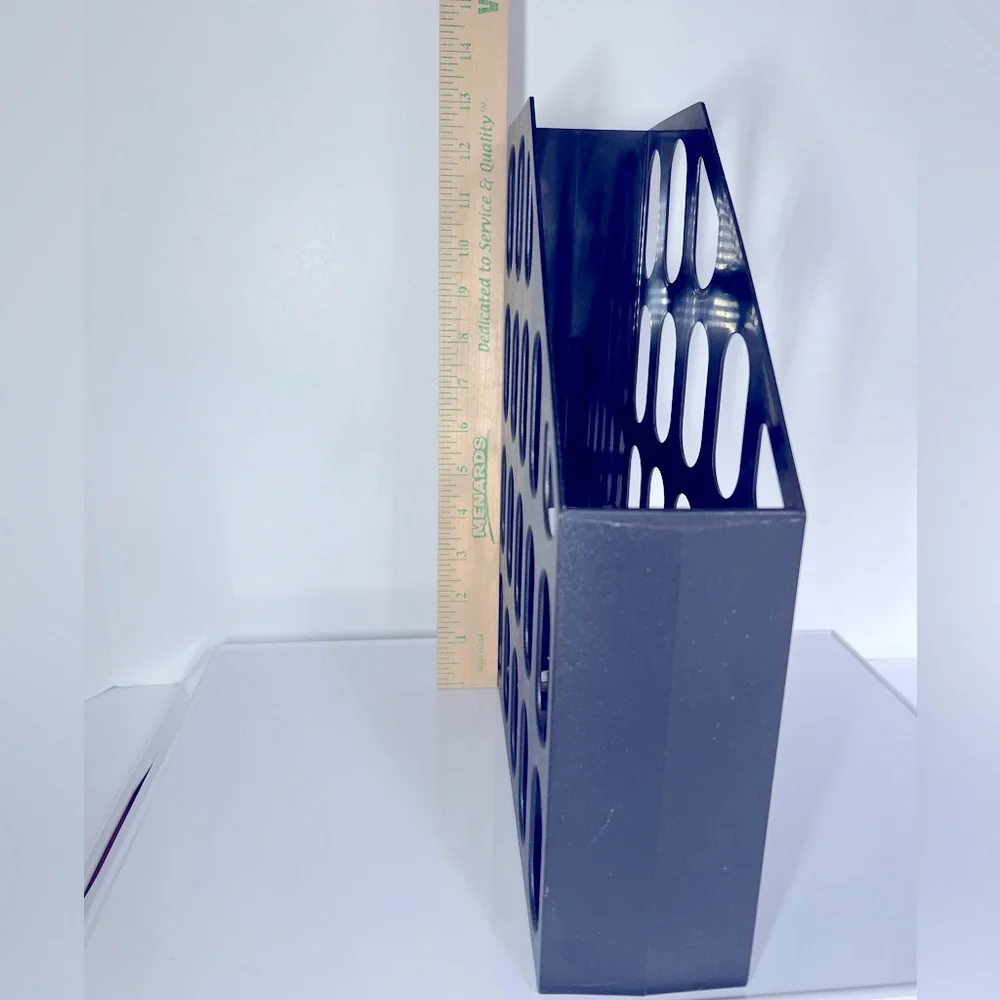 Vintage Sturdy Gray and Two Black Magazine/Folder Organizers.